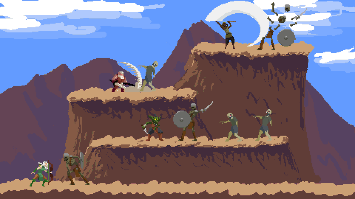 Coming soon: Savage Steel! Barbarian themed, 4 player local co-op, hack &amp; slash adventure! No magic, just brutal melee moves and combos to defeat hordes of demons and bosses. (NOTE: Artwork not final) Wishlist now! #pixelart #retrogames #multiplayer

store.steampowered.com/app/1388240/Sa…