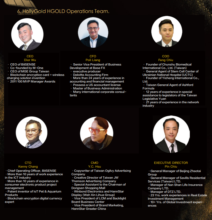 13/25With all the above being said and done, Hollygold is managed by an experienced team of experts in their respective fields and lead by Dior Wu, a multi-award-winning AI & blockchain OG and the owner of BitSense. You will find many Hollygold videos of him on YouTube.