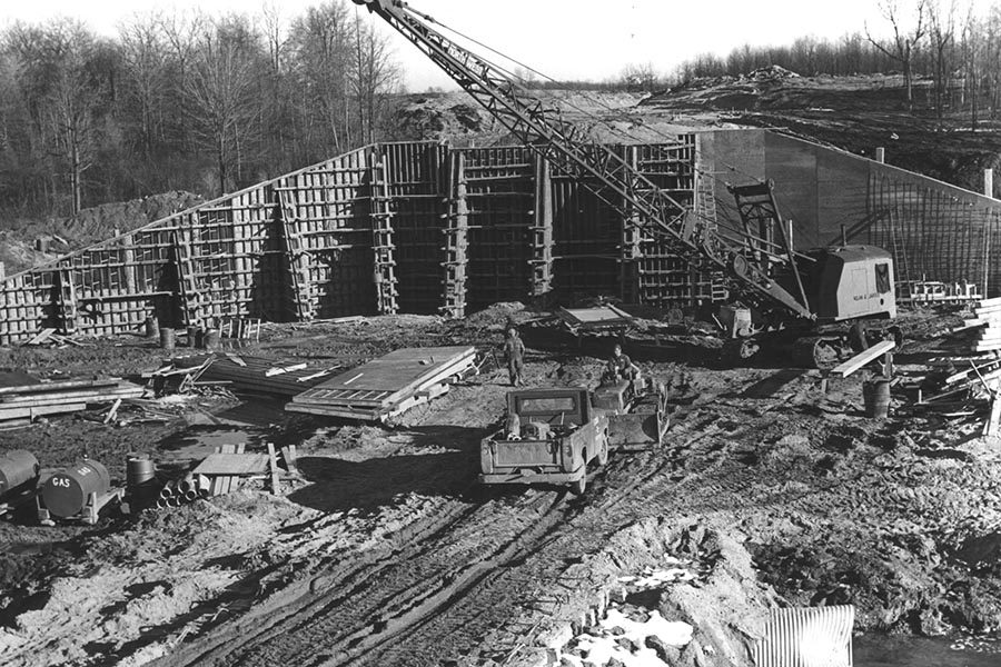 Stony Creek was acquired in 1956, the site was imagined as a full sized metropark rivaling Kensington and the lake was created by building a dam. It opened in 1964