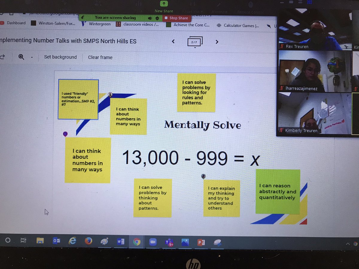North Hills ES engages in mathematical discourse as they implement SMPs into Number Talks.🤗🤗