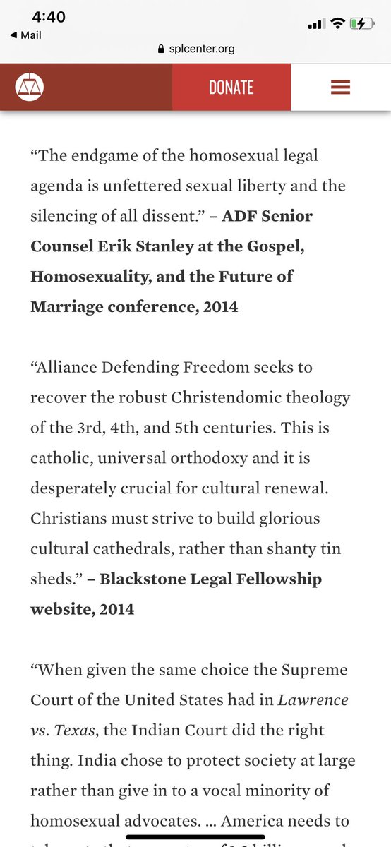 4/ ADF wants “freedom” to discriminate against the LGBTQ community & “freedom” to force Christofascism down our throats. What a bunch of a-holes. Unfortunately, they seem scarily organized.  https://www.splcenter.org/fighting-hate/extremist-files/group/alliance-defending-freedom