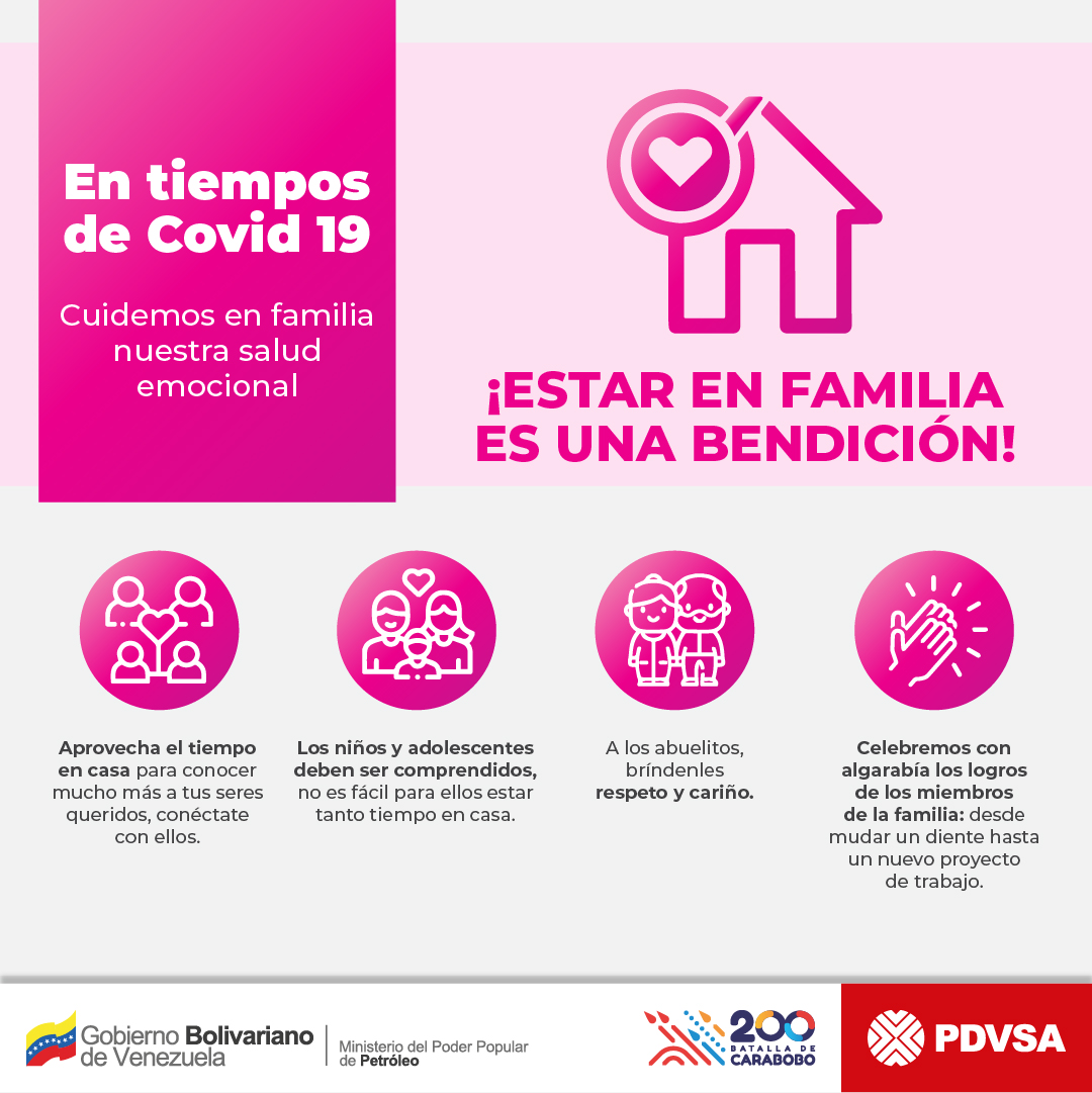 🇻🇪✅ ¡Buenos días! En estos tiempos, cuidemos nuestra salud emocional. 

¡Familia Petrolera de frente contra el Covid-19! 

#18Sep
#FelizSábado