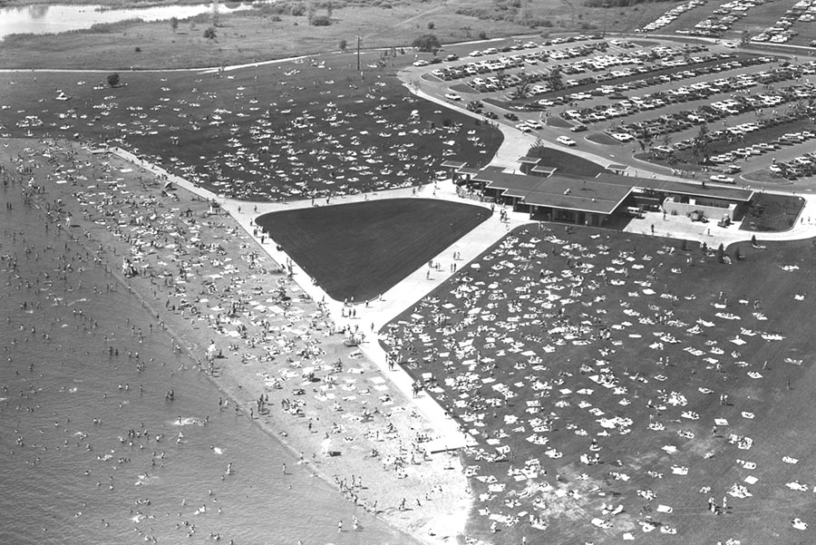 Stony Creek was acquired in 1956, the site was imagined as a full sized metropark rivaling Kensington and the lake was created by building a dam. It opened in 1964