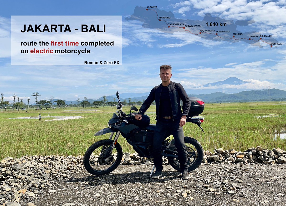 Jakarta to Bali route first time completed on electric motorbike.