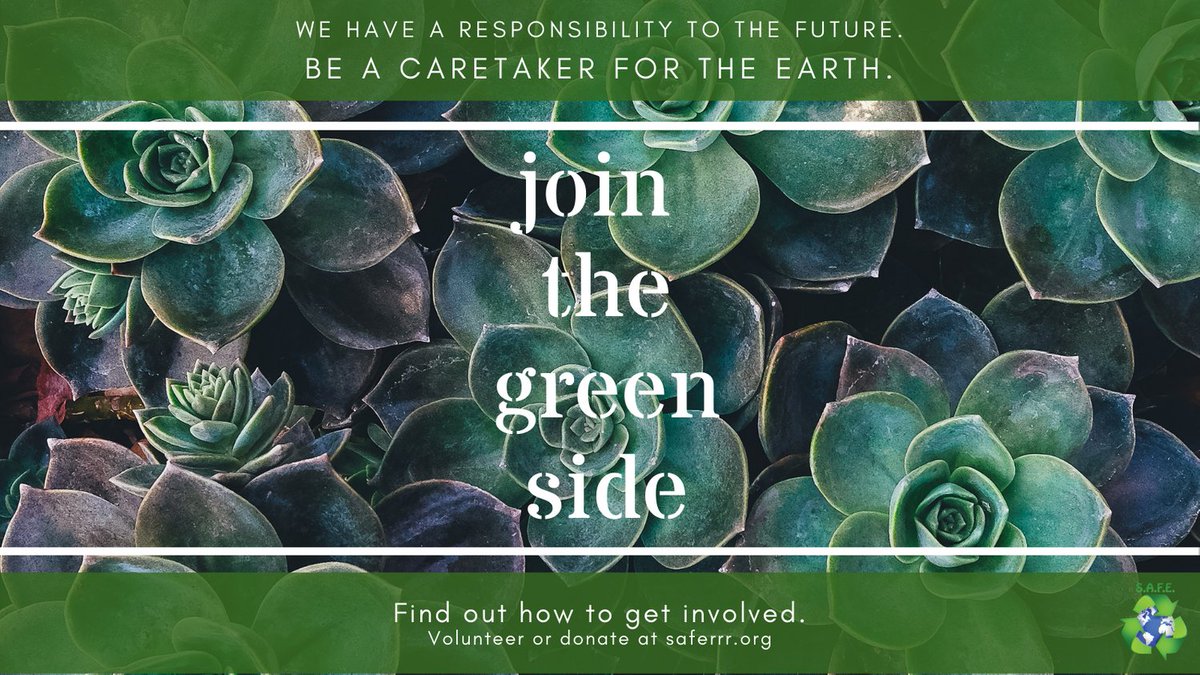 Let's make every day #EarthDay! 
Visit saferrr.org for more information about how you can join the green side!