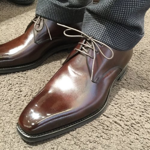 三陽山長 日本の 技 粋 匠 を結集した国産紳士靴 東京ミッドタウン日比谷店 お客様誂え靴 重之介 モデル Vフロントダービー 木型r309 素材 イタリアンレザーコーヒー ソール オリジナルレザー 三陽山長日比谷店春のオーダー