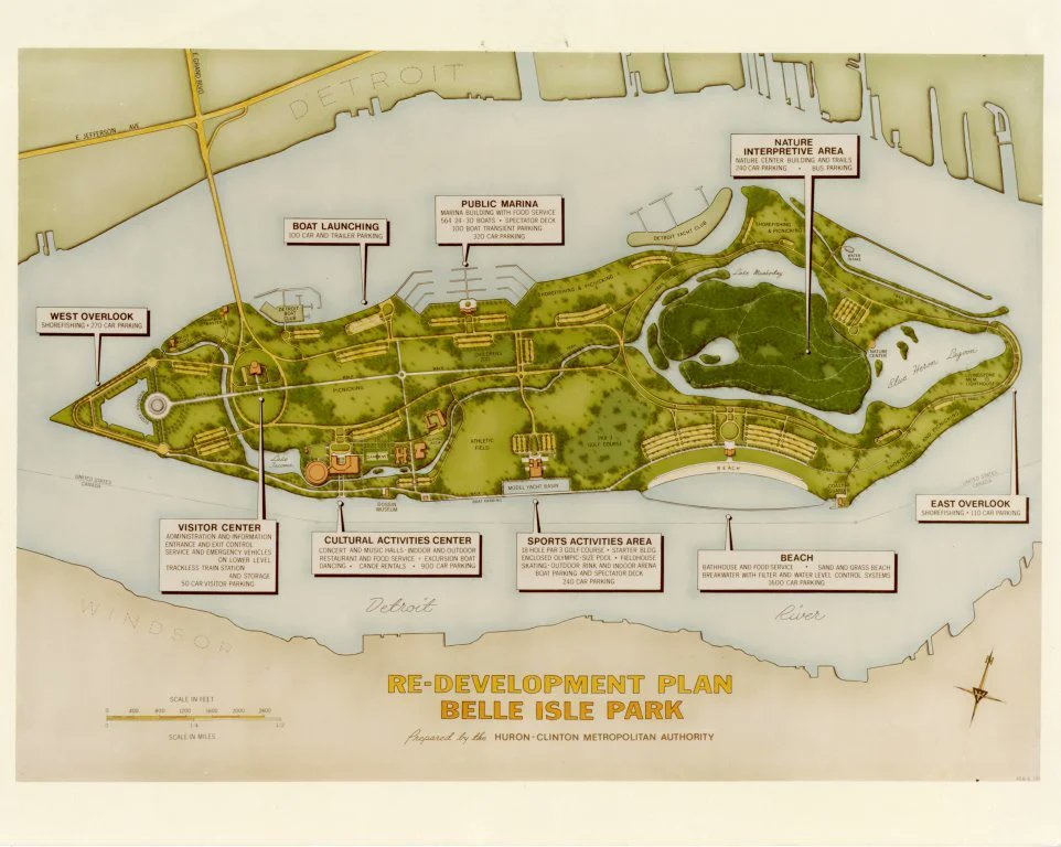 An early 1970s plan would've increased the authority's funding by another 1/4 mill to redevelop Belle Isle, bringing it into the Metropark system. City voters approved, but the millage needed was rejected 2 years later by suburban voters.