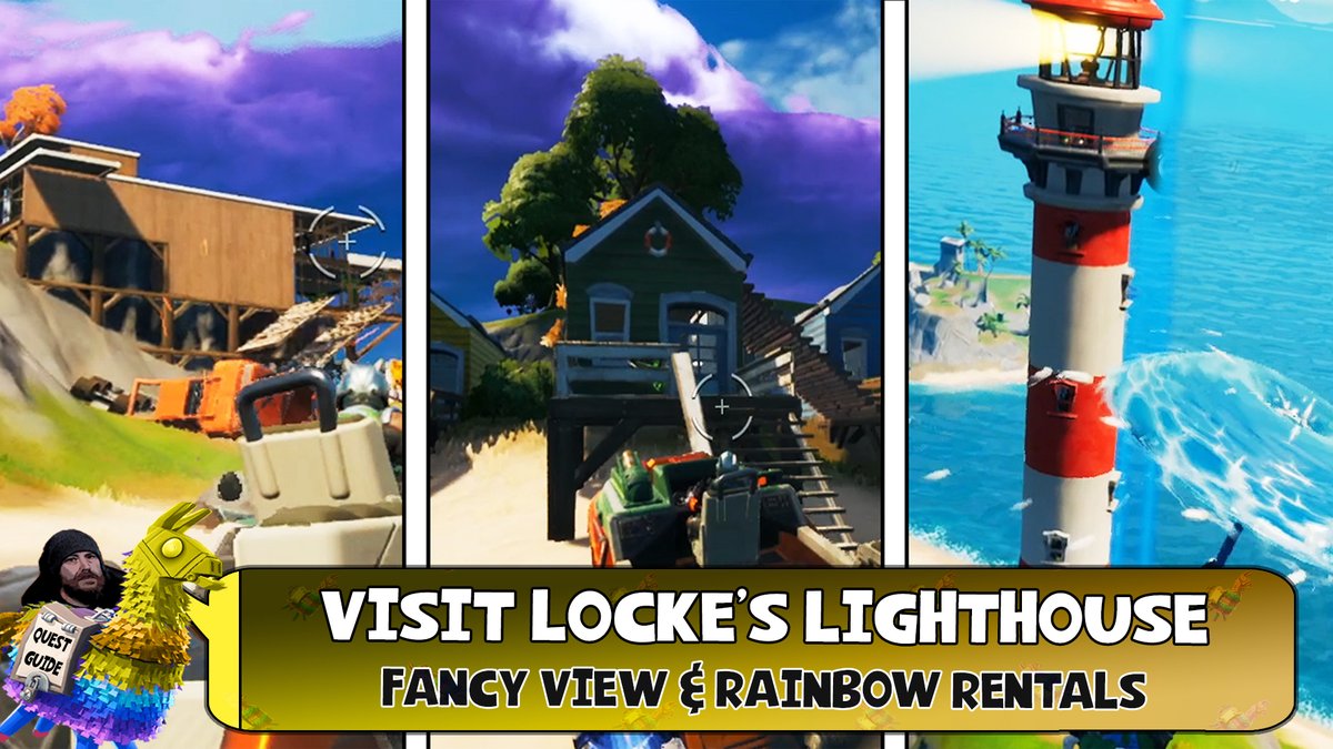 GenXade's tweet image. Visit Locke's Lighthouse, Fancy View, and Rainbow Rentals - Week 6 

youtu.be/ze7iuFDbnOk via @YouTube 

#fortnite #lockeslighthouse #fancyview #rainbowrentals #week6quest #questguide #fortnitelocationguide #locationguide