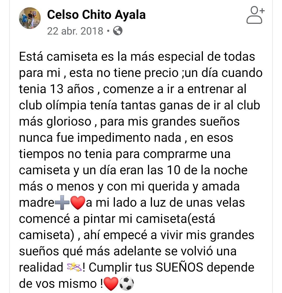 franjeado's tweet photo. Hermosa anécdota de Celso "Chito" Ayala en Facebook 🤍🖤🤍 https://t.co/IlJwV0vGFn
