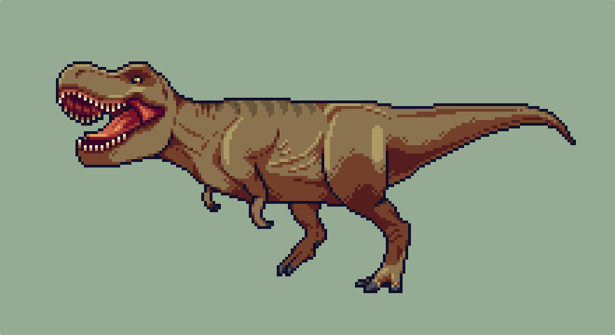 3 headed T-rex.. 32x32 pixel art : r/PixelArt