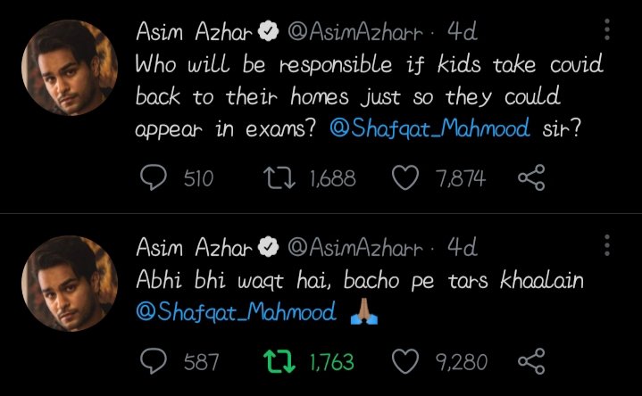 AhsanMa75521195's tweet photo. #ImranKhanCancelExam
Thanku @AsimAzharr 

#cancel12thboardexams2021 
#cancelapboardexams2021 https://t.co/LSUrpdy9TT
