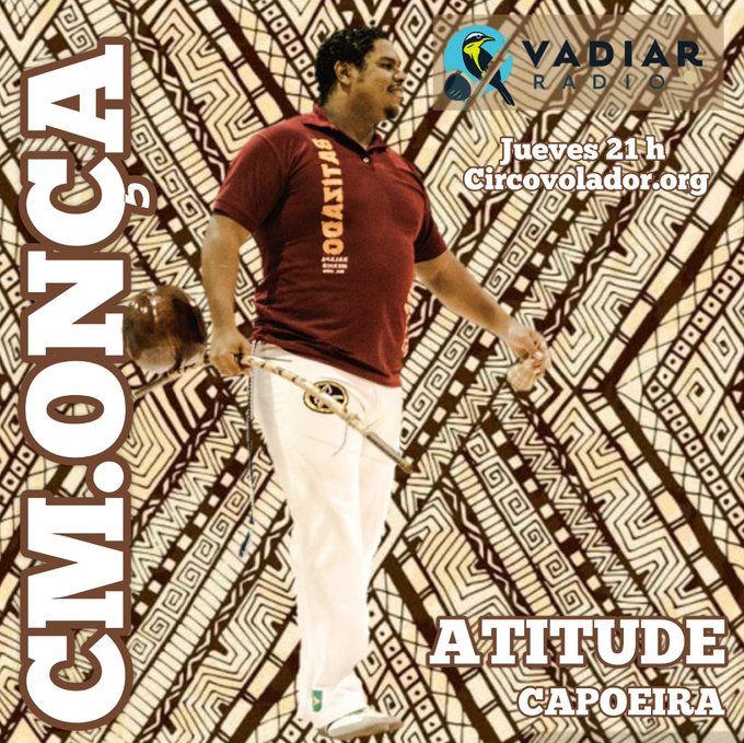 circovolador's tweet photo. Ya falta poco para escuchar @RadioVadiar les recordamos que a las 21.00 hrs. podrán escuchar todo sobre #capoeira en https://t.co/U8AIhSz4H0 https://t.co/NnfeKhA5KH