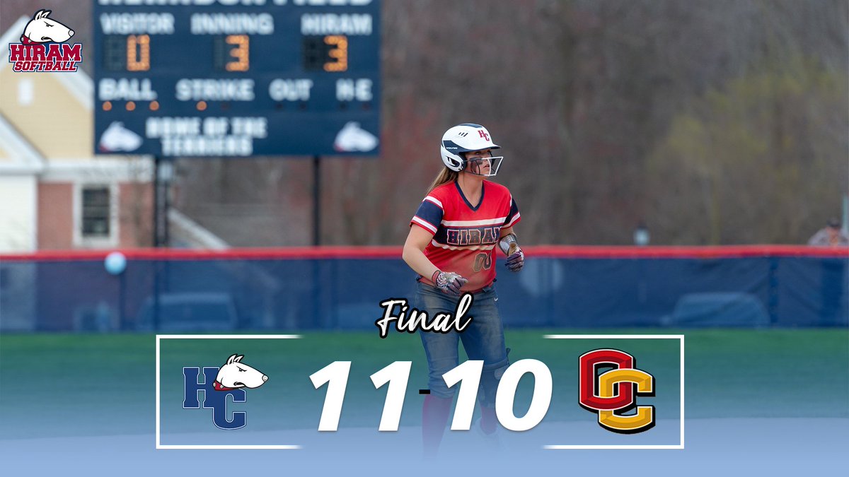 Hiram_Athletics's tweet image. 🔔PROGRAM RECORD🔔

@Hiram_SB wins game two over Oberlin 11-10 and set a new program record with 12 straight wins!

#TerrierNation | #d3sb | #RingIT🔔