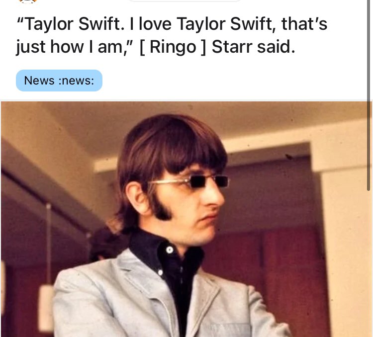Another member of the legendary group and is the drummer - Sir ringo Starr - talked recently how Taylor Swift is one of few artist who like to be herself in her music and never misses