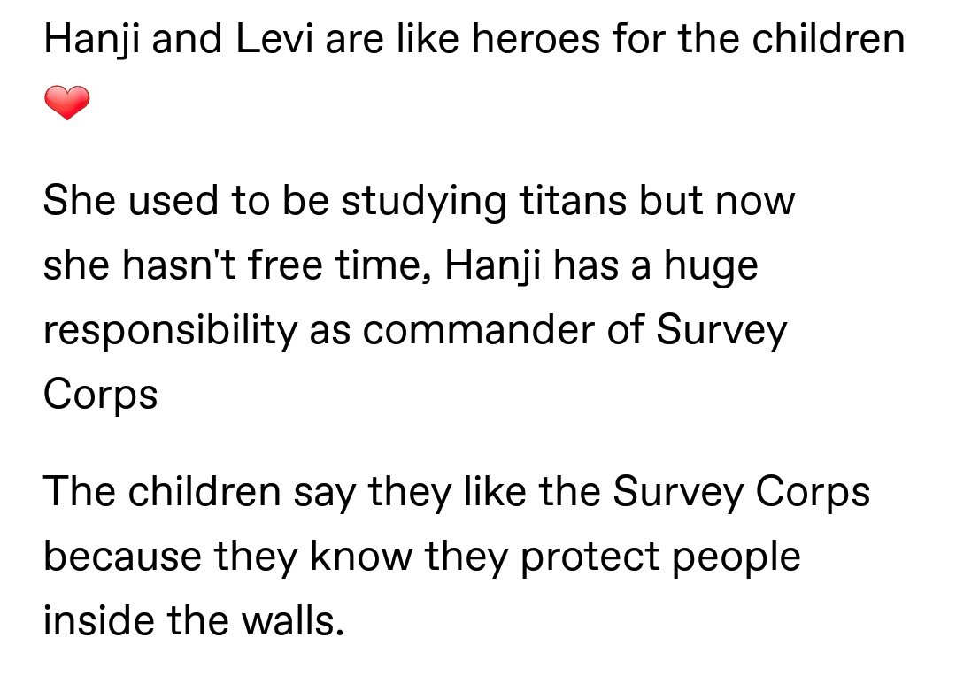 as mentioned in these smartpass stories, levi appreciates and acknowledges hanji's efforts as the survey corps commander.  https://levihan-2020.tumblr.com/post/178495992681/hanji-and-levi-arrive-at-the-orphanage-historia https://yusenki.tumblr.com/post/161879061743/au-smartpass-my-first-time-around-levi-ackerman