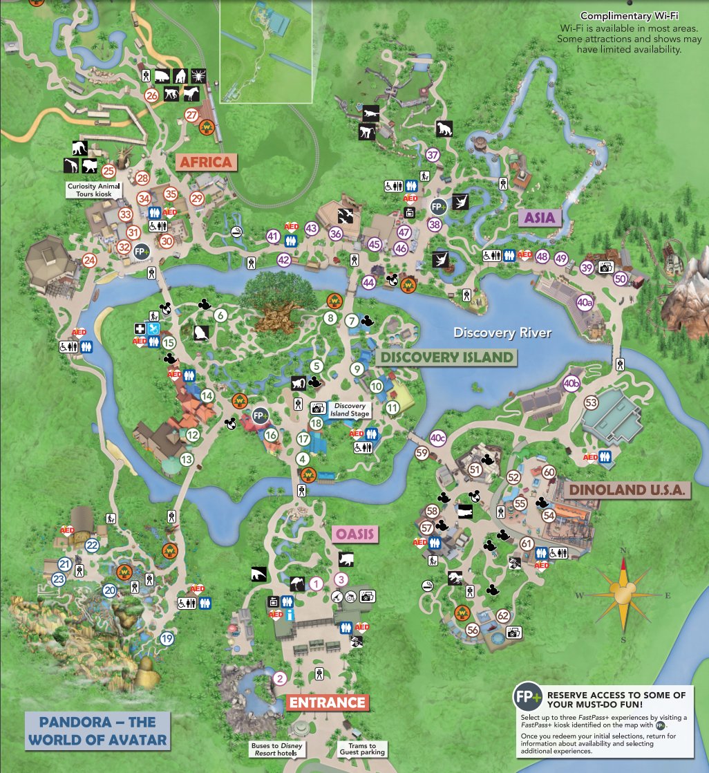 The park itself, best I can tell, is the largest theme park in the world based on acreage, at between 500-580 acresThe park is so big, that the entirety of the Magic Kingdom (107a), can fit in just the space taken by Kilimanjaro Safaris (110a)
