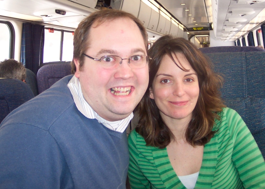 Tina Fey happened to also be on that same train and lucky for her the aisle next to her seat was open!