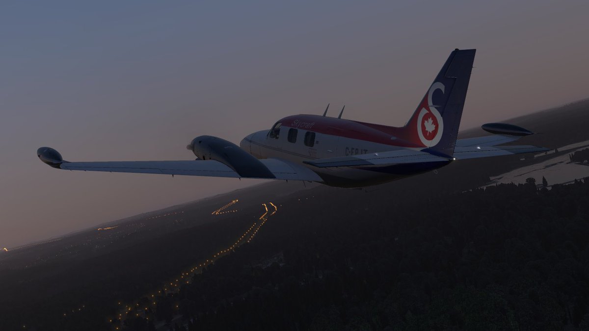 skycraftva's tweet photo. Nothing like a sunset flight with #Skycraftva with the @TorontoFIR on the scopes watching over. #vatsim #flying #virtualairline https://t.co/xnorJNplwC