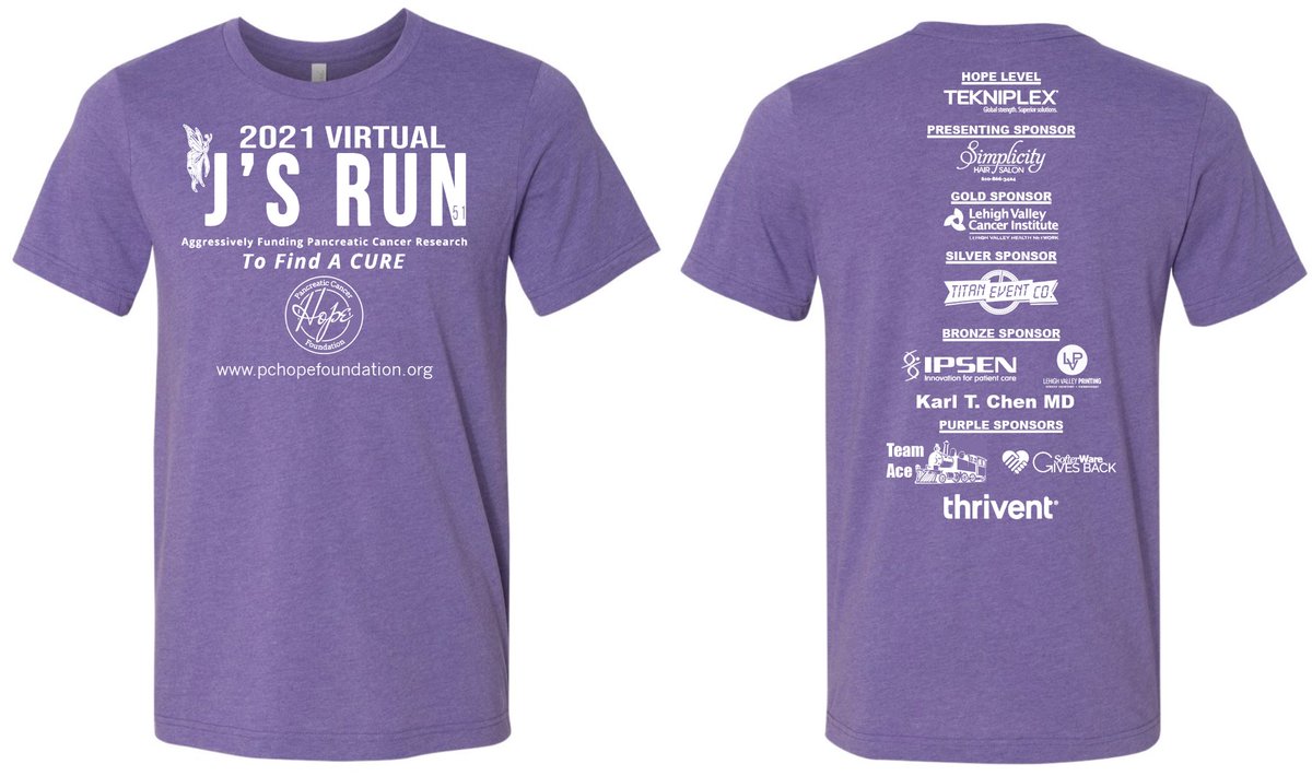 hopeforpc's tweet image. The 2021 J’s Run T-shirts are here! All 
registrations include a T-shirt but....maybe you don’t have the time to participate this year... or maybe you want an extra! This year we are offering a t-shirt only option! jsrun.itsyourrace.com/register/