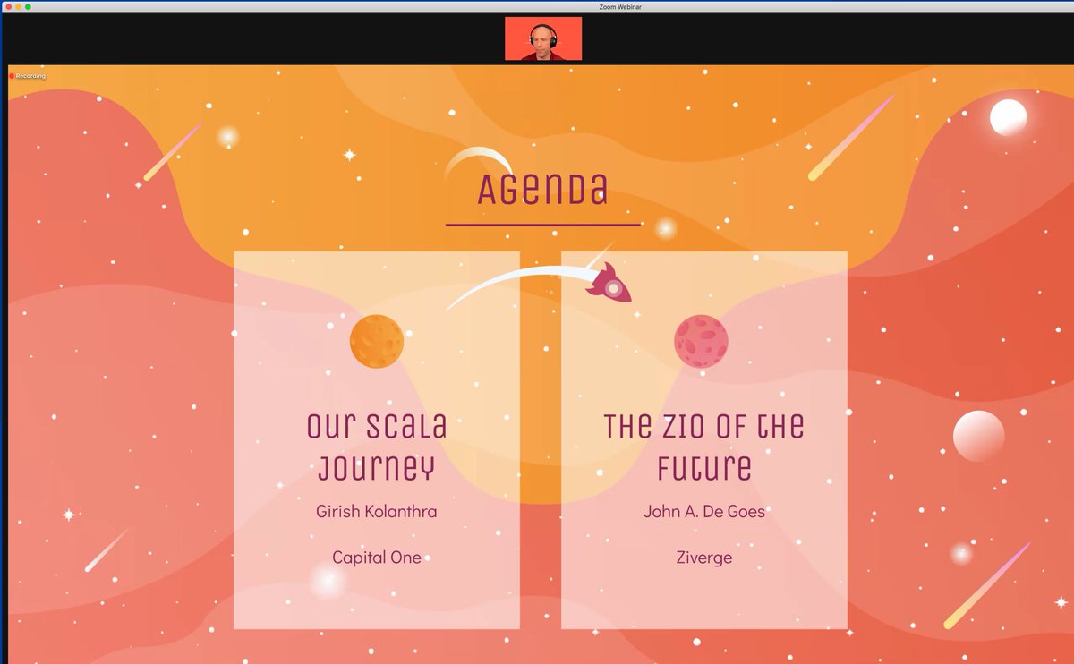 Attending SF Scala Meetup remotely :)  meetup.com/SF-Scala/event… #Scala #CapitalOne #Ziverge