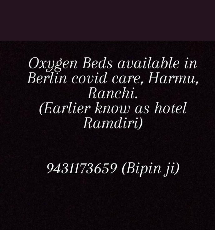  #Ranchi  #oxygen  #Beds  #Verified  #COVIDEmergency2021  #covidresources a thread ,all verified today