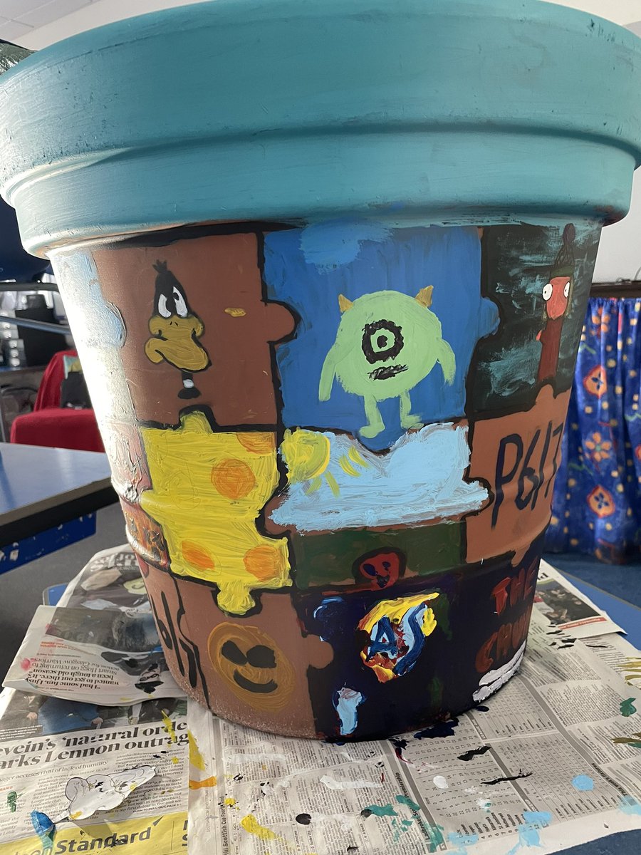 aberladyschool's tweet photo. P6/7 Completed plant pot #reconnect #aps67 https://t.co/NXC4Oonf0T