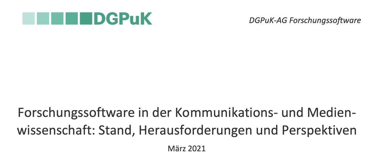Nach sieben konstruktiven Treffen sind unsere Empfehlungen der #DGPuK AG #Forschungssoftware nun verabschiedet und online – hilfreich hoffentlich für alle im Feld von digital methods, computational social sciences, qualitativ, quantitativ, divers und mehr: dgpuk.de/sites/default/…