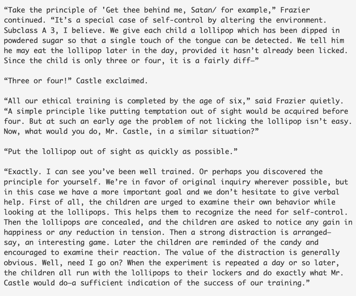 4/7Depending on your perspective, you may see it more as dystopian. Nevertheless, it captured the imagination of many young people eager to build a better society. (excerpts from Walden Two below)