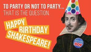 HAPPY BIRTHDAY SHAKESPEARE! 

#ItsBardFriday
#ShakespeareBirthday 
#Prescot