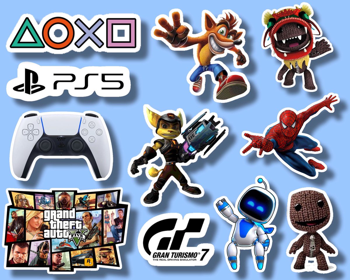 TheArtCorp's tweet photo. Playstation Themed Gloss Stickers. 11 Designs. Personalise. PS5. Sackboy. Crash Bandicoot. GTA. Spiderman. Astro Bot. Gran Turismo 7 https://t.co/wPSl9YdxfZ
#ps5 #playstation #gaming #etsy #etsyshop https://t.co/FAK7WZGZU2