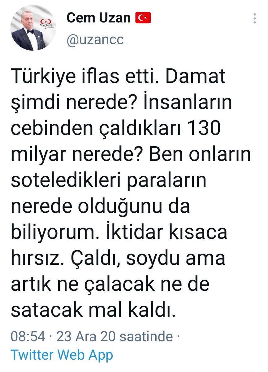 Fotoğrafta net bir şekilde görülüyor. “Büyük yalan” ilk kez 23 Aralık’ta gündeme gelmiş. Mucidi Cem Uzan. CHP aylar sonra peşine takılmış.