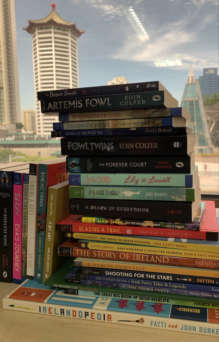IrlEmbSingapore's tweet image. Today is #WorldBookDay! What are you reading?

Pictured is a selection of Irish books that the Embassy are donating to the Children's World Library in Singapore 📚

#WorldBookDay2021 #IrishWriting #IrelandinSingapore