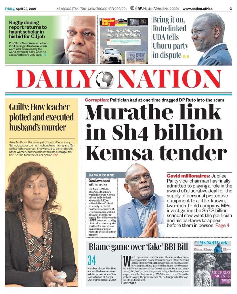 Murathe has been running around shouting Thief, Thief while all along he is the THIEF! Uhuru promised the country to take action on these Kemsa Thieves, 
waiting to see what he will do now that the thieves are his Court Jesters, inner circle? A president doesn’t lie, right?