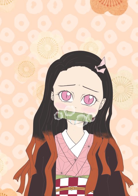 瘋魔さんがTwitterに投稿した竈門禰豆子(鬼滅の刃)のイラスト。