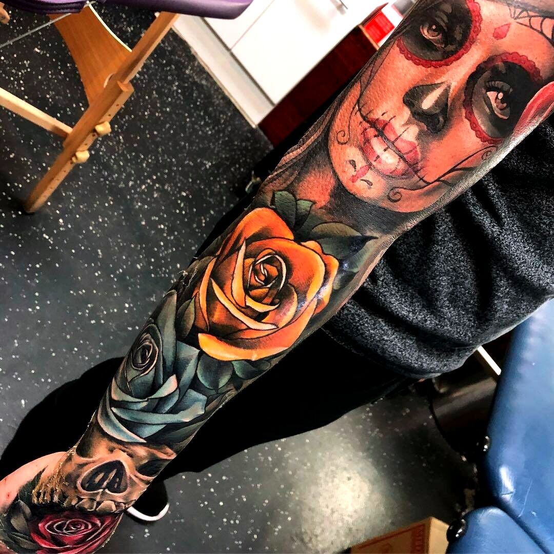 Tattoo Connect on X: "Day of the dead tattoo on arm sleeve by Melbourne-based tattoo artist mrdiltattoo via Instagram #dayofthedeadtattoo #realistictattoos https://t.co/wThGUXMJhR" / X