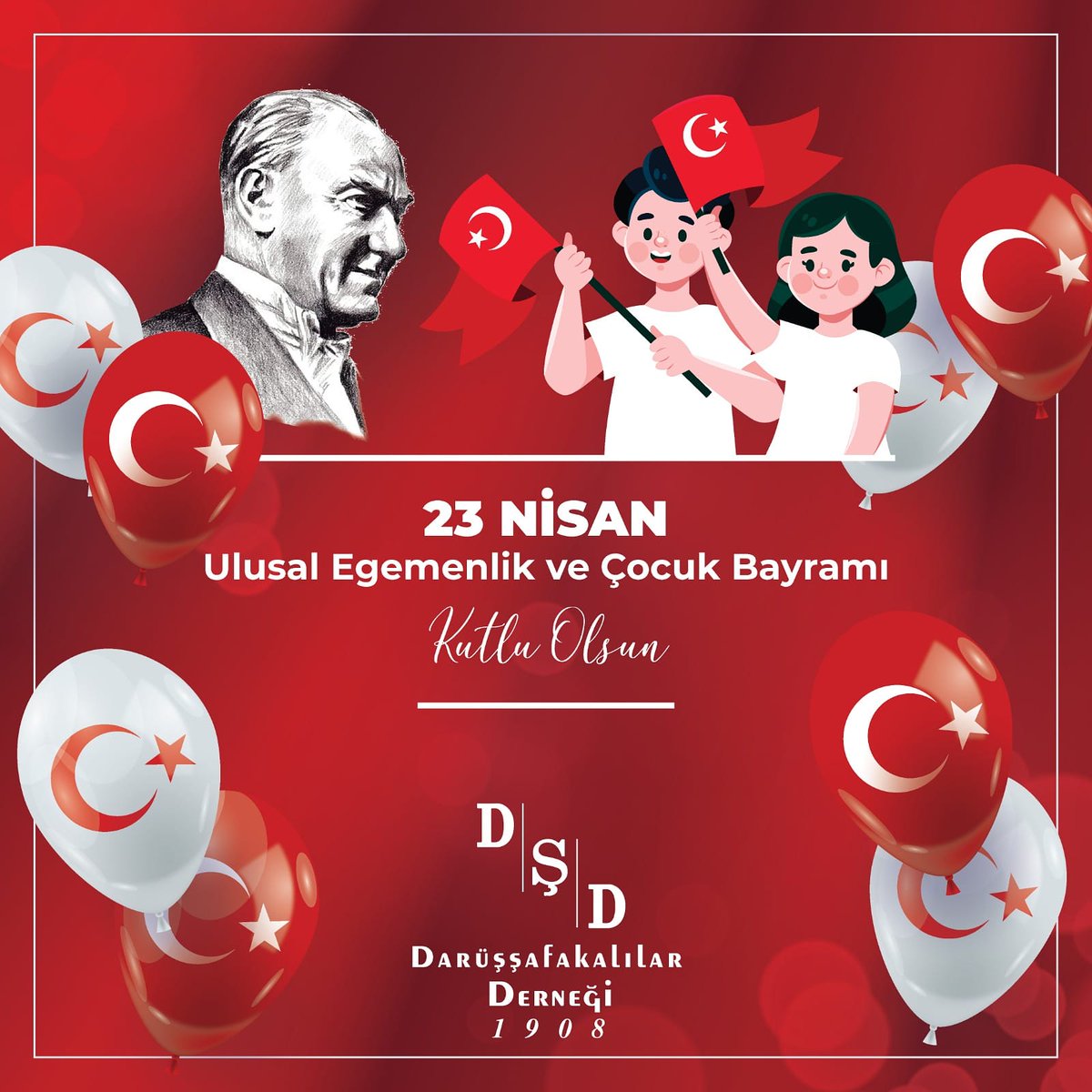 Ulu Önderimiz Mustafa Kemal Atatürk'ün bütün çocuklara armağan ettiği 23 Nisan Ulusal Egemenlik ve Çocuk Bayramımız Kutlu Olsun!#23NisanUlusalEgemenlikveCocukBayramı