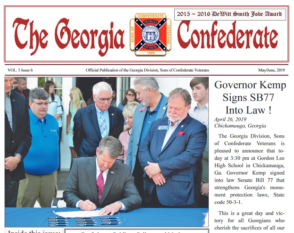 Georgia State Senator Jeff Mullis was the driving force behind SB 77, a Georgia bill designed to protect Confederate/white supremacist monuments, signed into law in 2019. https://newschannel9.com/news/local/gov-kemp-signs-bill-increasing-protections-for-georgia-monuments