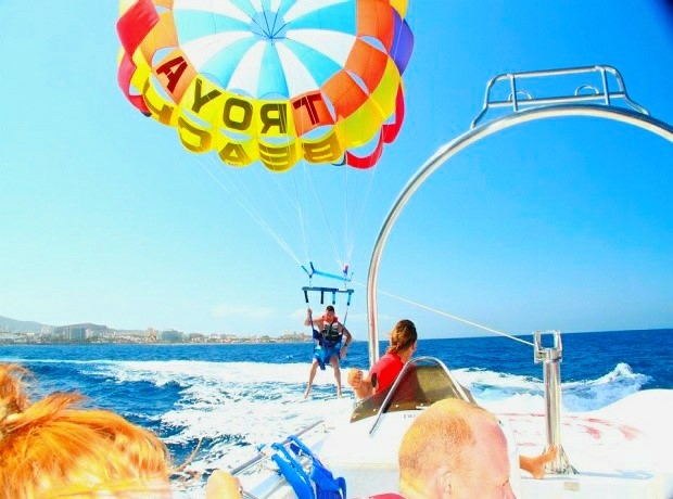 Tenerife Parascending - Water Sports   Enjoy the view of the South Coast of Tenerife with your partner   More Information @  bananapalmbay.com/a/parascending…