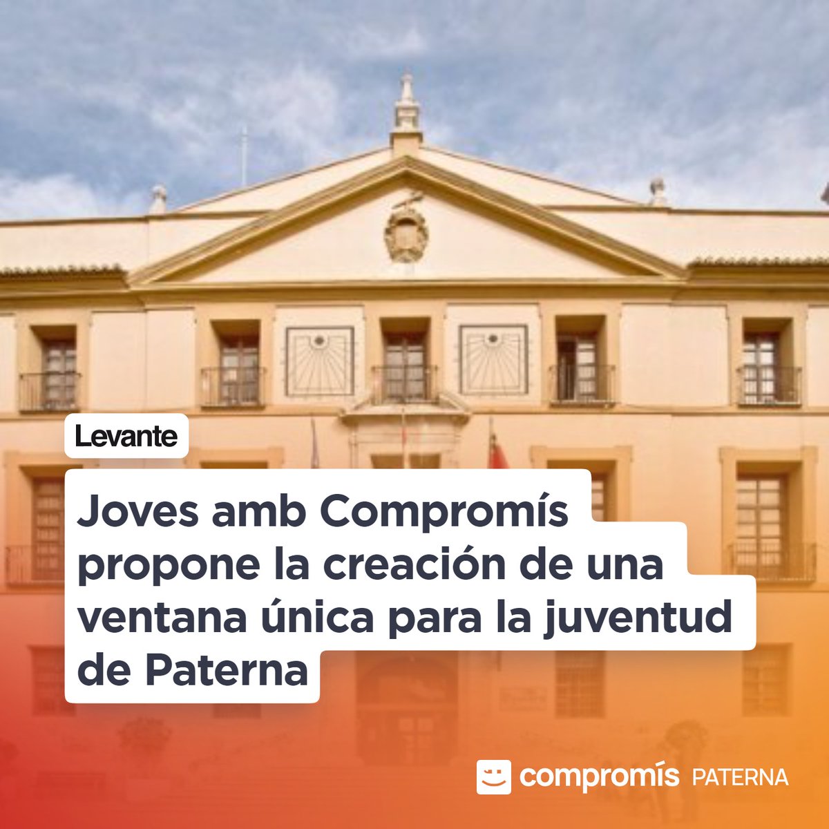 C_per_Paterna's tweet photo. Bon dia #Paterna 🌞

🙋🏻‍♂️Proposem obrir aquesta finestra a la joventut per acurtar la bretxa digital que per motius econòmics i socials pateixen els i les joves

👀 Ací pots llegir la notícia completa 👇
https://t.co/dLSRWxRCmc https://t.co/Y4JePYAh7i