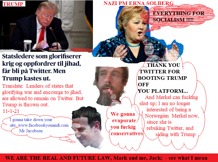 leftiepopulists's tweet photo. Og SMELLFEITA, Pokemone, Fornite og TicTok IDIOTEN @erna_solberg (endelig kvitt henne ved valget nu) var HELT ENIG I at Trump skulle utestenges for godt  på venstre-mafia mediene FB og Twitter
Fy faen for et MOTBYDELIG UDELIKAT kreatur!
Artikkel 8 bryteren.
@sensuratet @frp_no https://t.co/LSAQsfbS3y