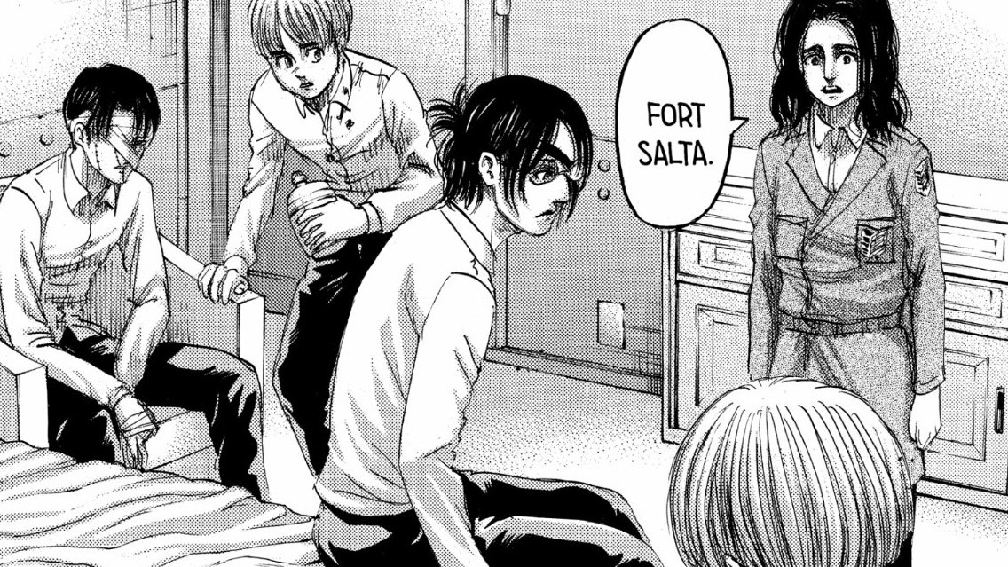 hanji was shown to be very protective levi and hardly left his side unless necessary. levi who is still recovering from injuries insisted that he join them while making plans and returned to hanji's side.