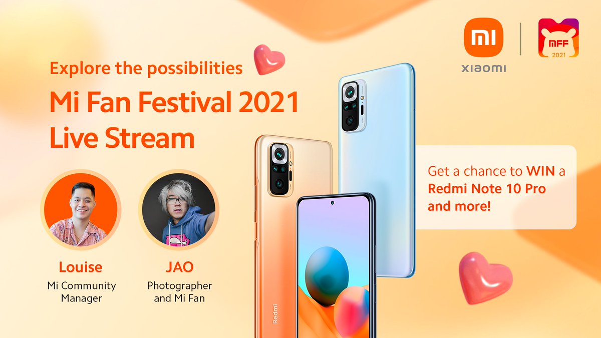 Xiaomi_PH's tweet image. Let's #ExploreThePossibilities together at 11 PM with our Mi Community Manager, @LouiseKlarke_So , and Mi fan Johan Andrew Ocampo as they talk about the most-awaited #RedmiNote10ProPH that will be available on April 24th!

We will be giving away a Redmi Note 10 Pro and more!