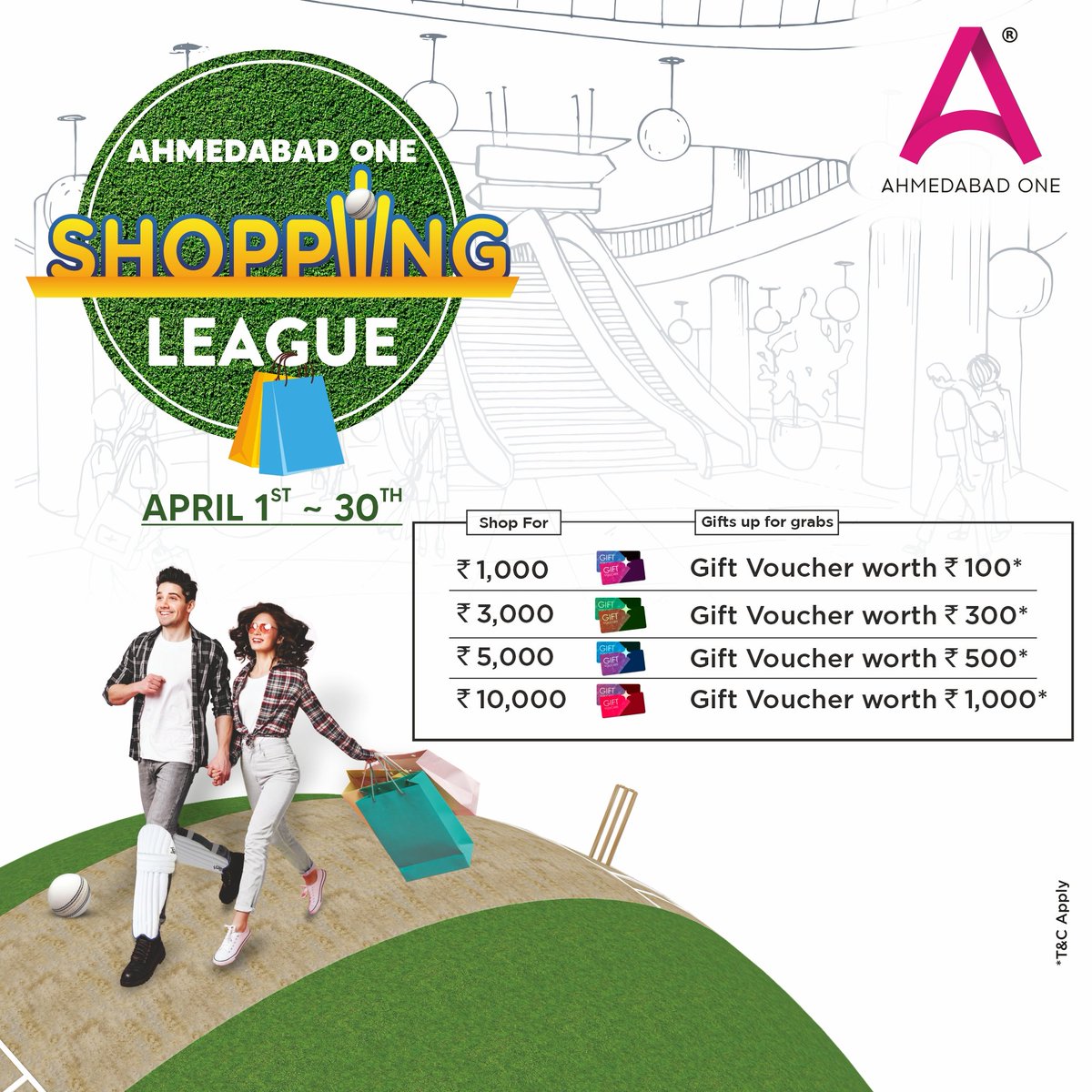 Make a clean sweep of rewards this season every time you shop at #AhmedabadOneSHOPPINGLEAGUE with #AhmedabadOne When are you visiting us?? #indianmalls #nexusmalls #shop #win #rewards #mallsinahmedabad #ahmedabad