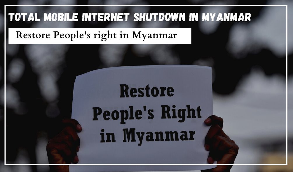- Nightly internet outage 1AM-9AM 
67nights  
- Mobile internet data disabled 38days
- Public wifi limited 36 days
- Wireless broadband cutdown 20 days
- Facebook,Instagram Social Platforms filtered since Feb.
Please speak out for Myanmar
#WhatsHappeningInMyanmar #Apr22Coup