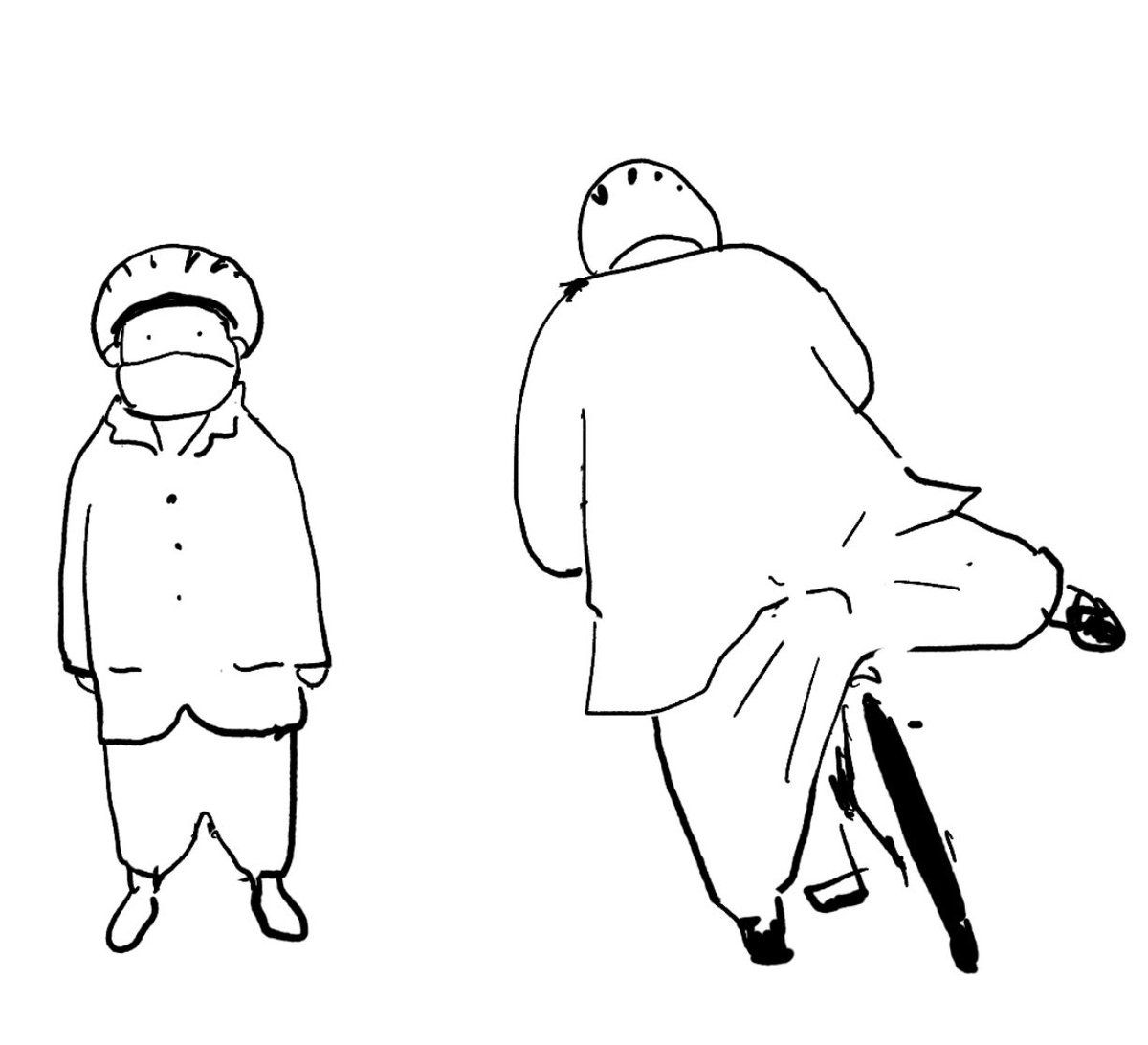 どなたかが指摘してたけど正平さん股下のタップリしたズボンやたけの長い上着着てることが多くて後ろから足まわすとサドルに引っかかる、というのが正解かもしれん。 