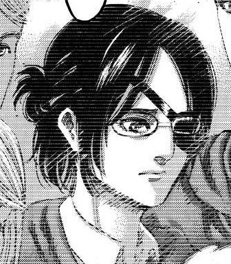 when levi temporarily reunites with the veteran scouts, hanji was shown smiling at first but then looks sorrowful in the next panel.