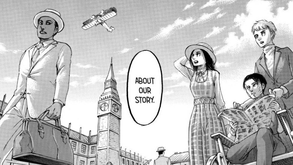 the plane was likely a reference to hanji and their sacrifice in 132. both levi and onkyankopon has associated hanji with planes this likely takes place during hanji's death anniversary. strong implication that even after years have gone by, levi still keeps hanji in his memory.