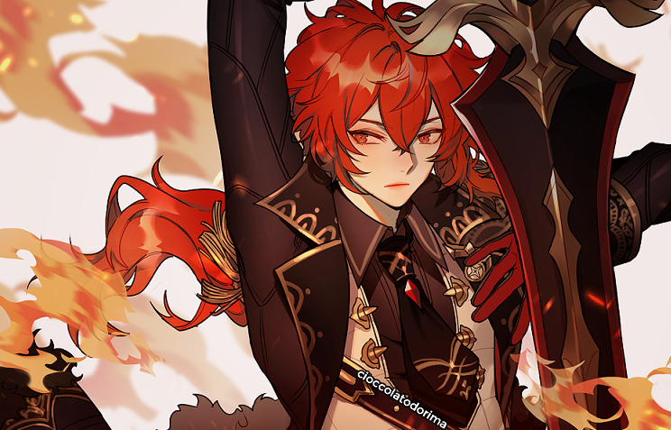 cioccolato_kun's tweet image. Dude with a flaming chicken--- ///just kidding