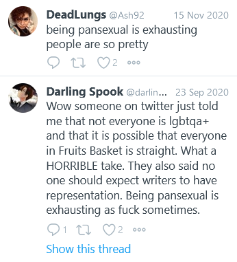 10/And also why:-Being fat is exhausting (pic 1)-Being a lesbian is exhausting (Pic 2)-Being latinx is exhausting (Pic 3)-Being pansexual is exhausting (Pic 4)