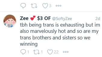 9/This is why:-Being black is exhausting (pic 1)-Being a Woman is exhausting (Pic 2)-Being a non-binary sports fan is exhausting (Pic 3)-Being trans is exhausting (Pic 4)